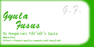 gyula fusus business card
